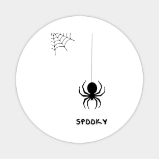 Black Grey Simple Cute Spider Illustration Magnet